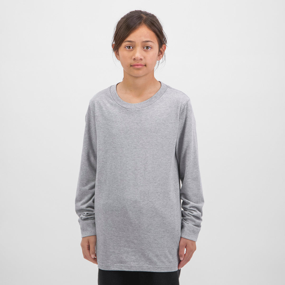 Goodmates The Basis Tee | Long Sleeve | Kids Grey Marle Shirts & Tops