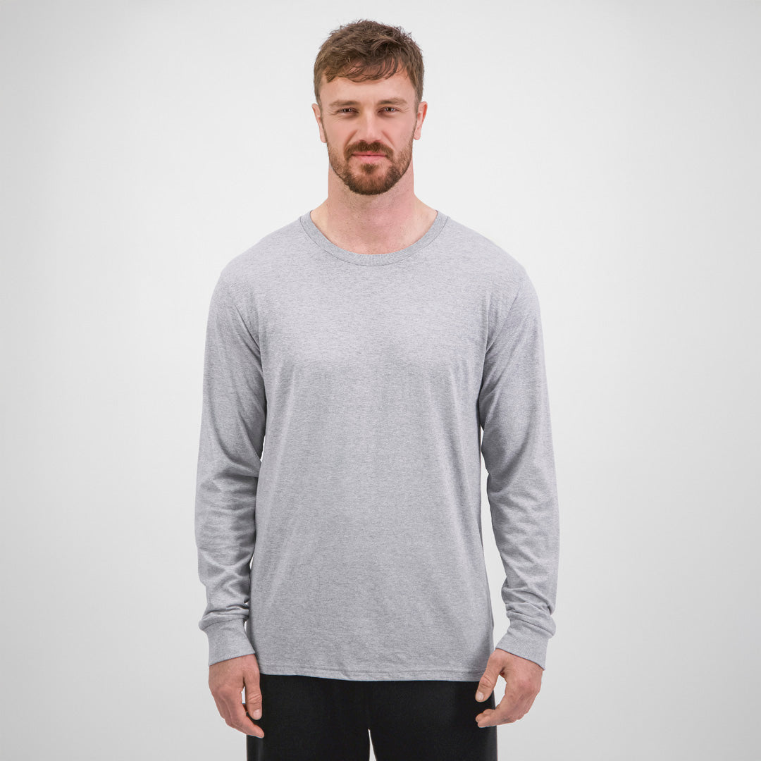 Goodmates The Basis Tee | Long Sleeve | Mens Grey Marle Shirts & Tops