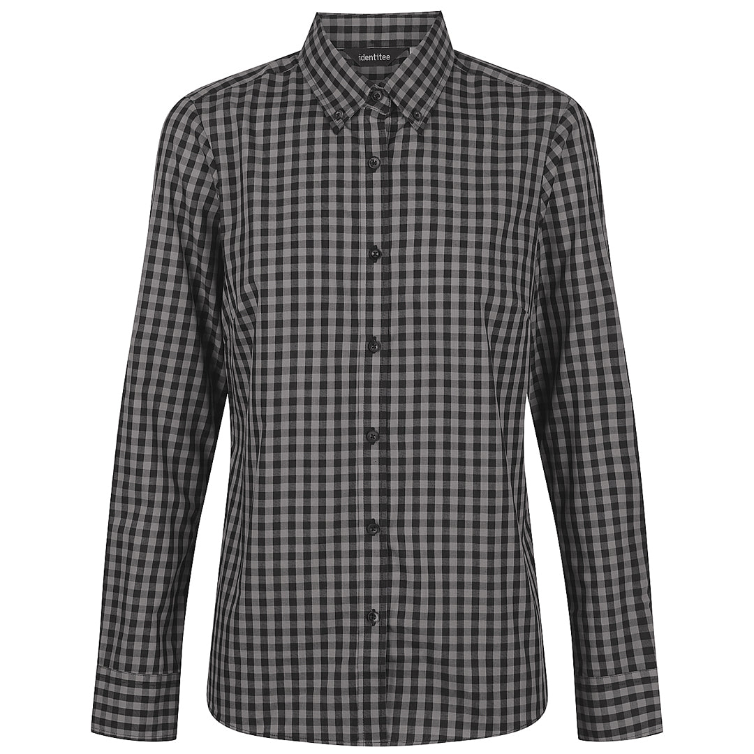 Identitee The Barrett Shirt | Ladies | Long Sleeve Charcoal/Black Check Shirts & Tops
