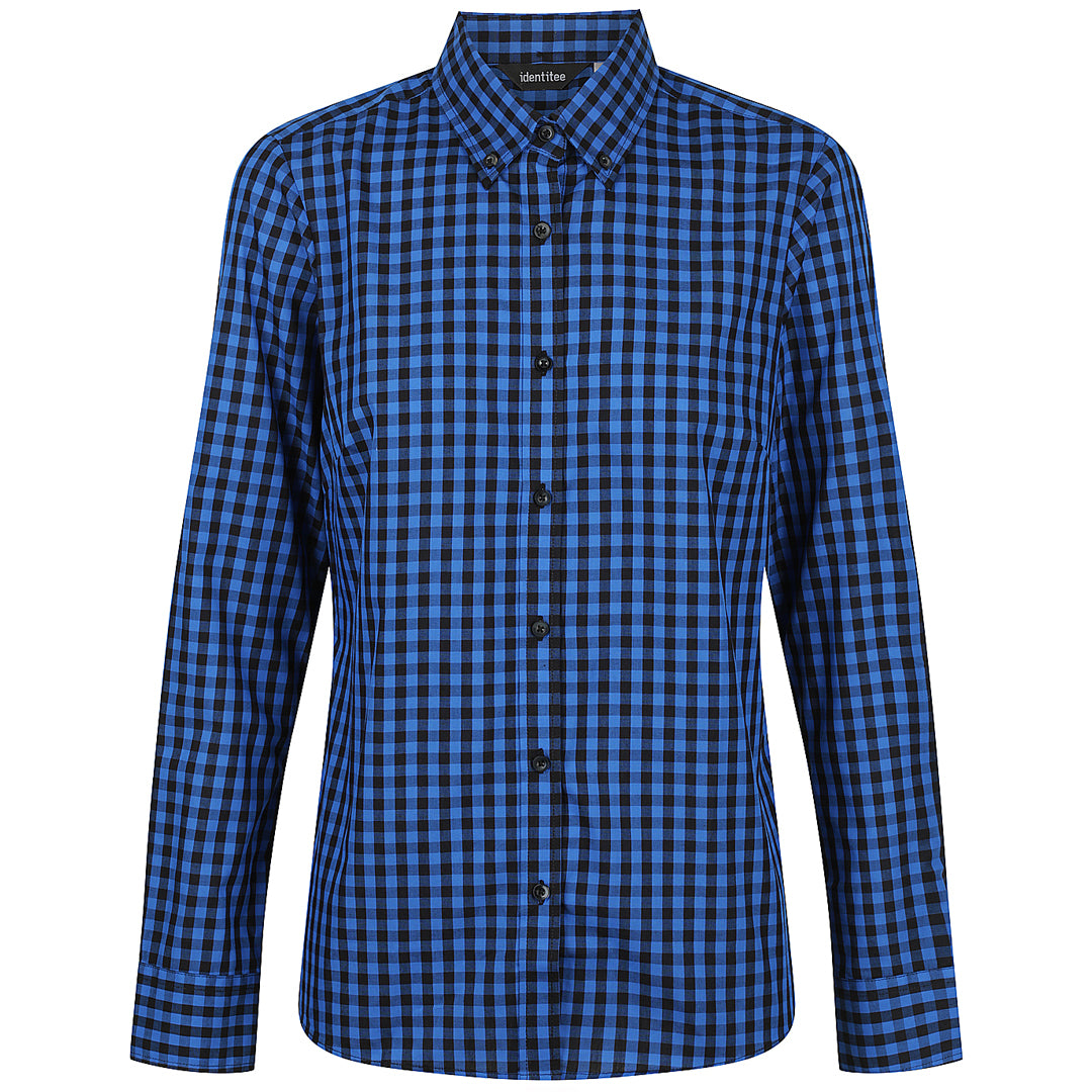 Identitee The Barrett Shirt | Ladies | Long Sleeve Royal/Black Check Shirts & Tops