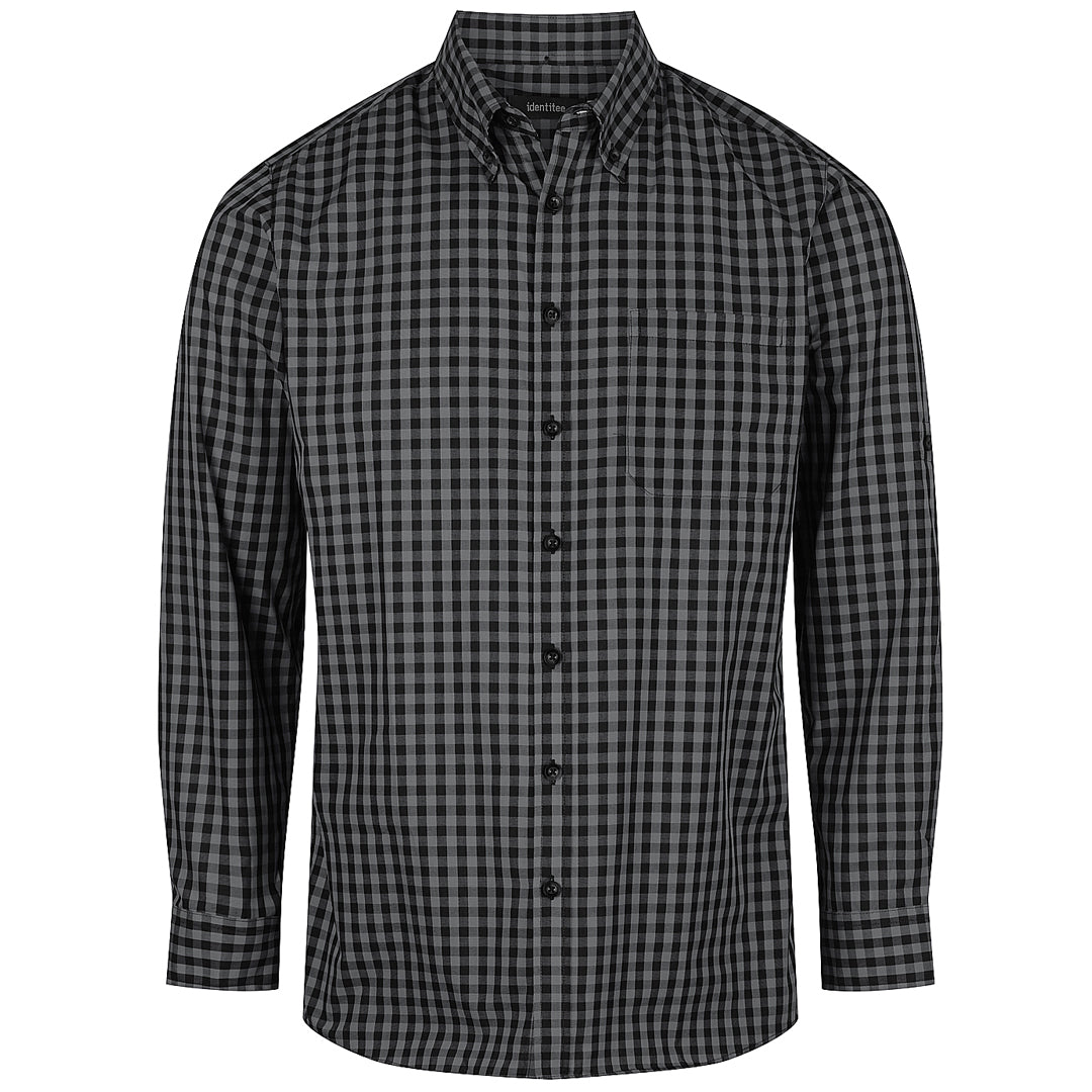 Identitee The Barrett Shirt | Mens | Long Sleeve Charcoal/Black Check Shirts & Tops