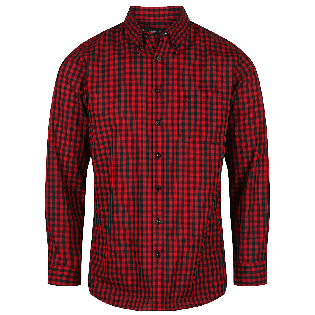 Identitee The Barrett Shirt | Mens | Long Sleeve Red/Black Check Shirts & Tops