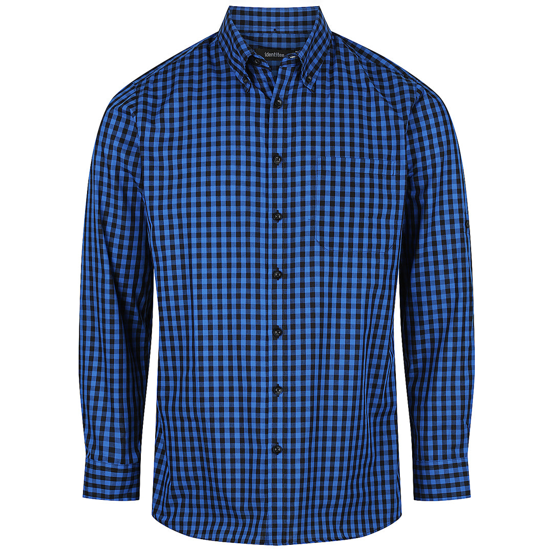 Identitee The Barrett Shirt | Mens | Long Sleeve Royal/Black Check Shirts & Tops