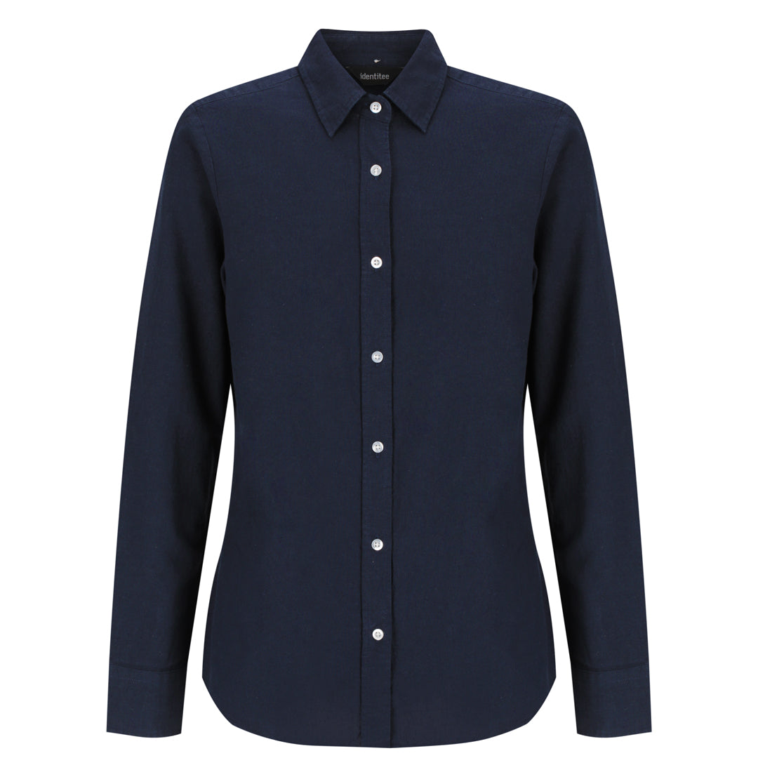 Identitee The Floyd Shirt | Ladies | Long Sleeve Navy Shirts & Tops