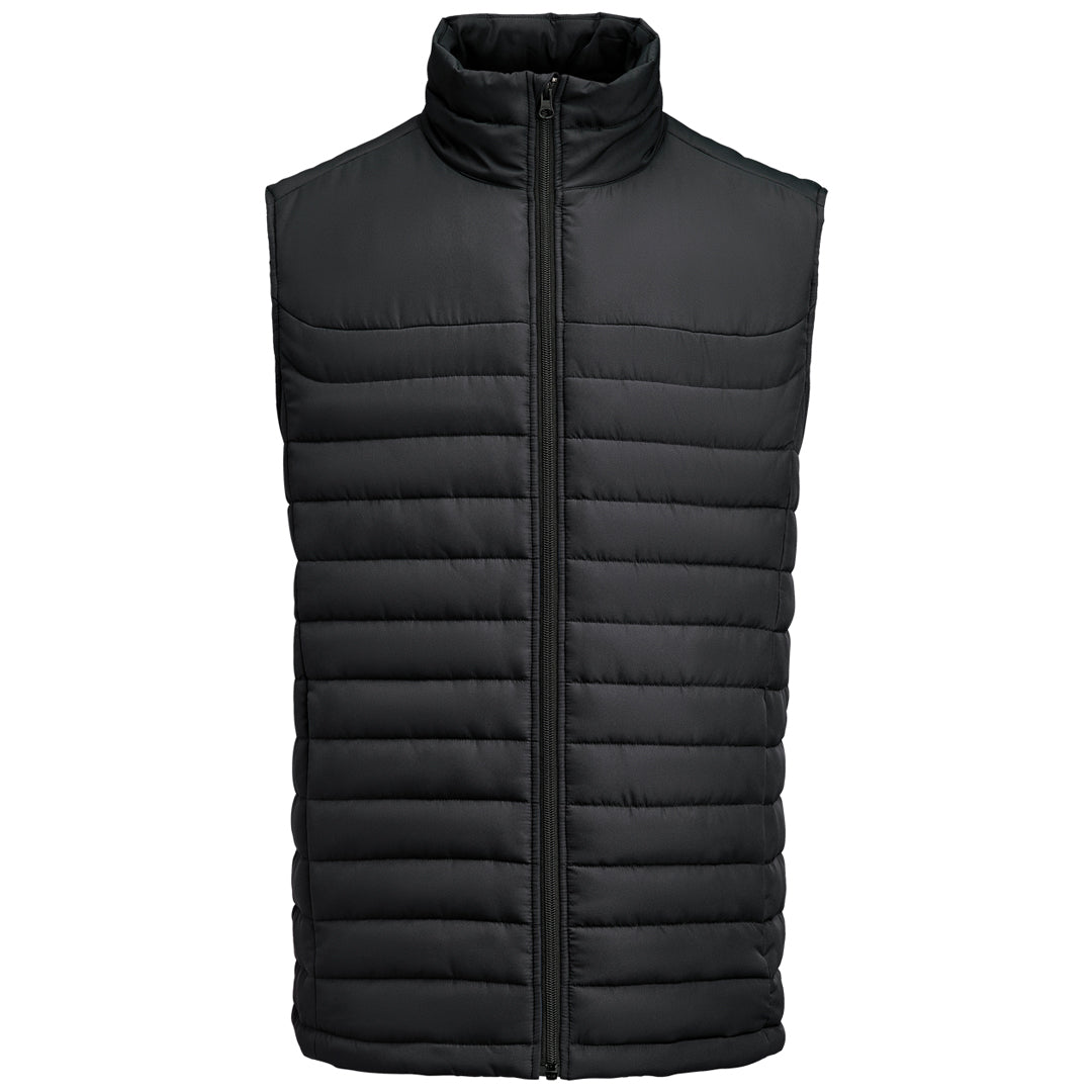 James Harvest The Arches Puffer Vest | Mens Black Coats & Jackets