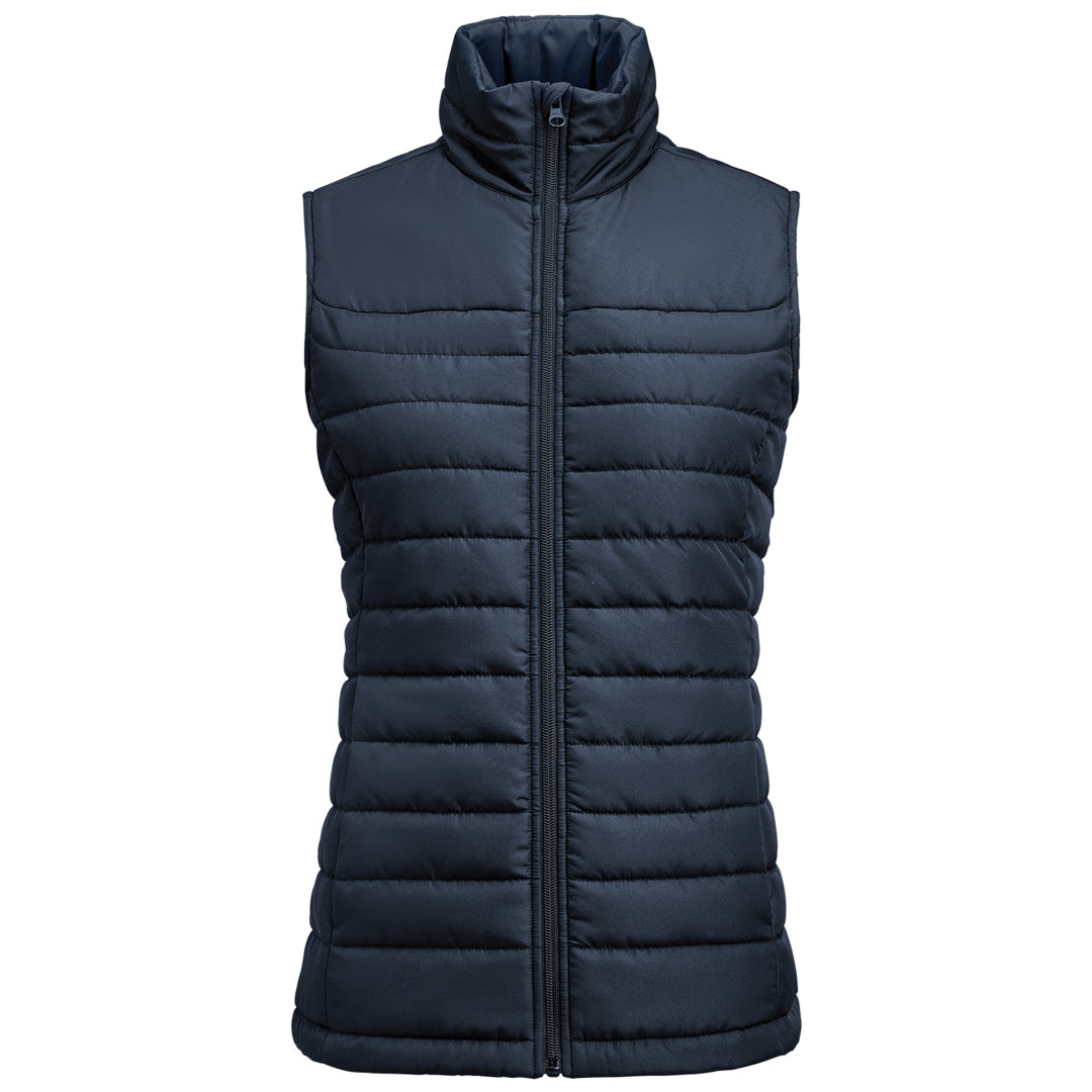 James Harvest The Arches Puffer Vest | Womens Navy Coats & Jackets