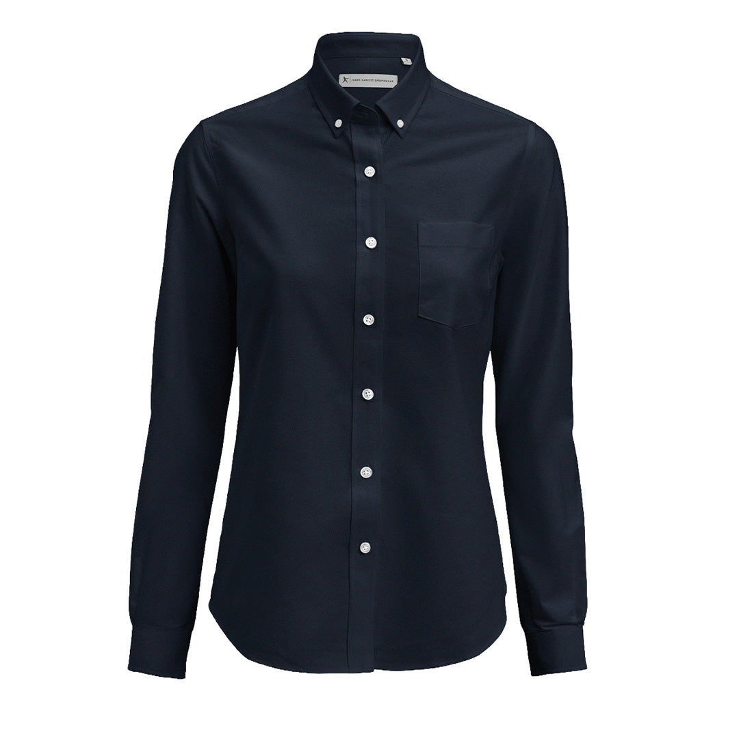 James Harvest The Allen Oxford Shirt | Womens Navy Shirts & Tops
