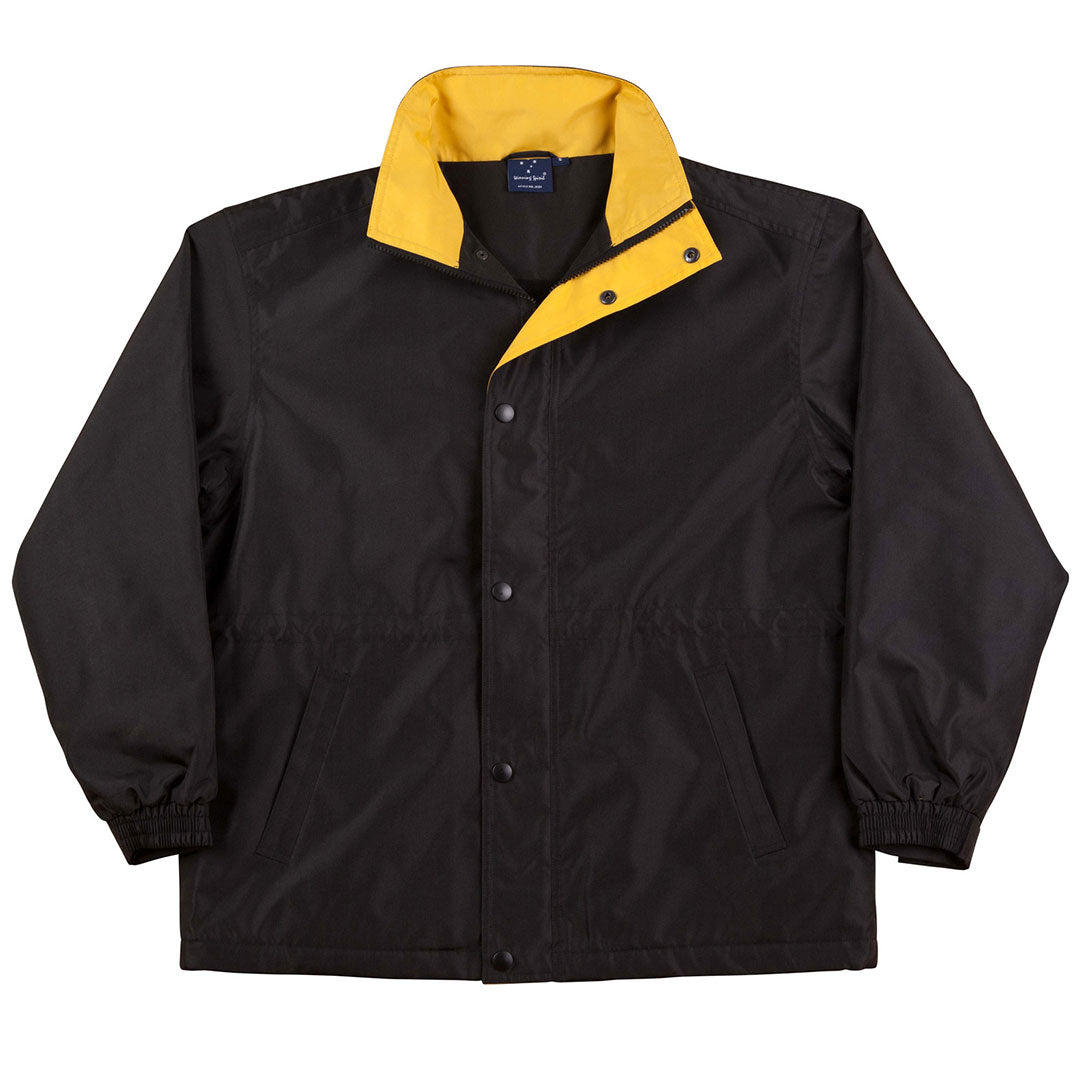 Winning Spirit The Stadium Jacket | Kids Black/Gold Coats & Jackets