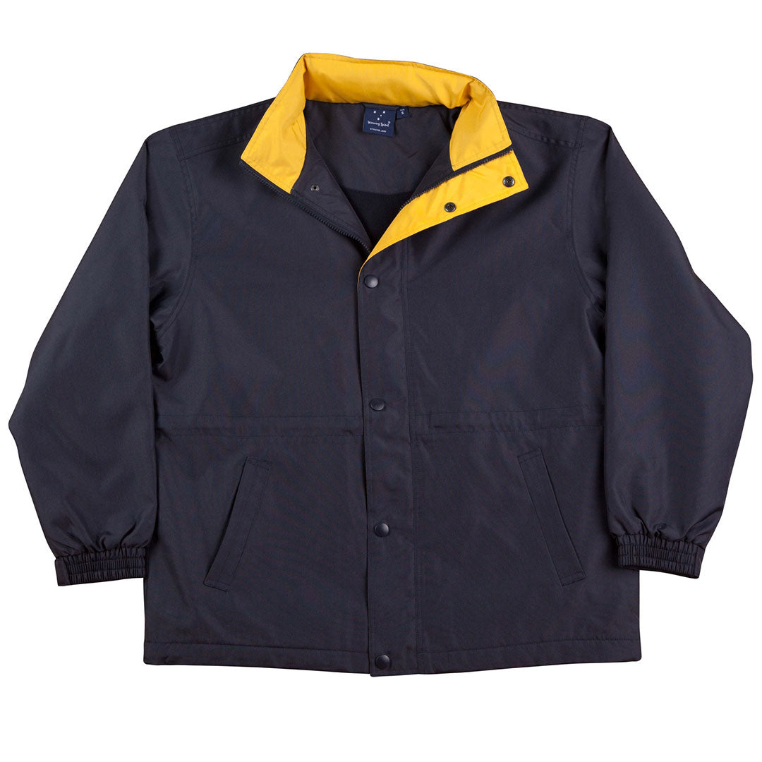 Winning Spirit The Stadium Jacket | Kids Navy/Gold Coats & Jackets