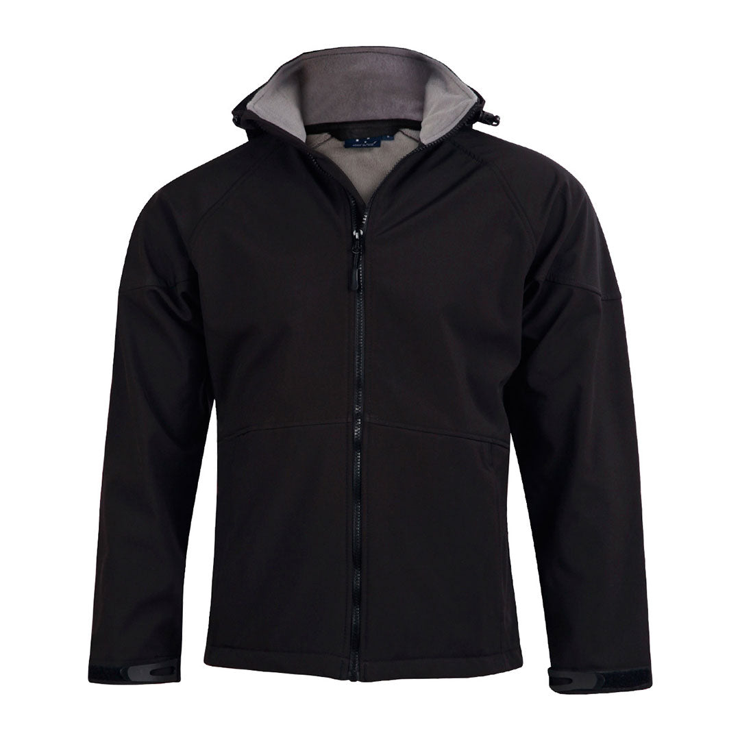 Winning Spirit The Aspen Softshell Hooded Jacket | Mens Black/Charcoal Coats & Jackets