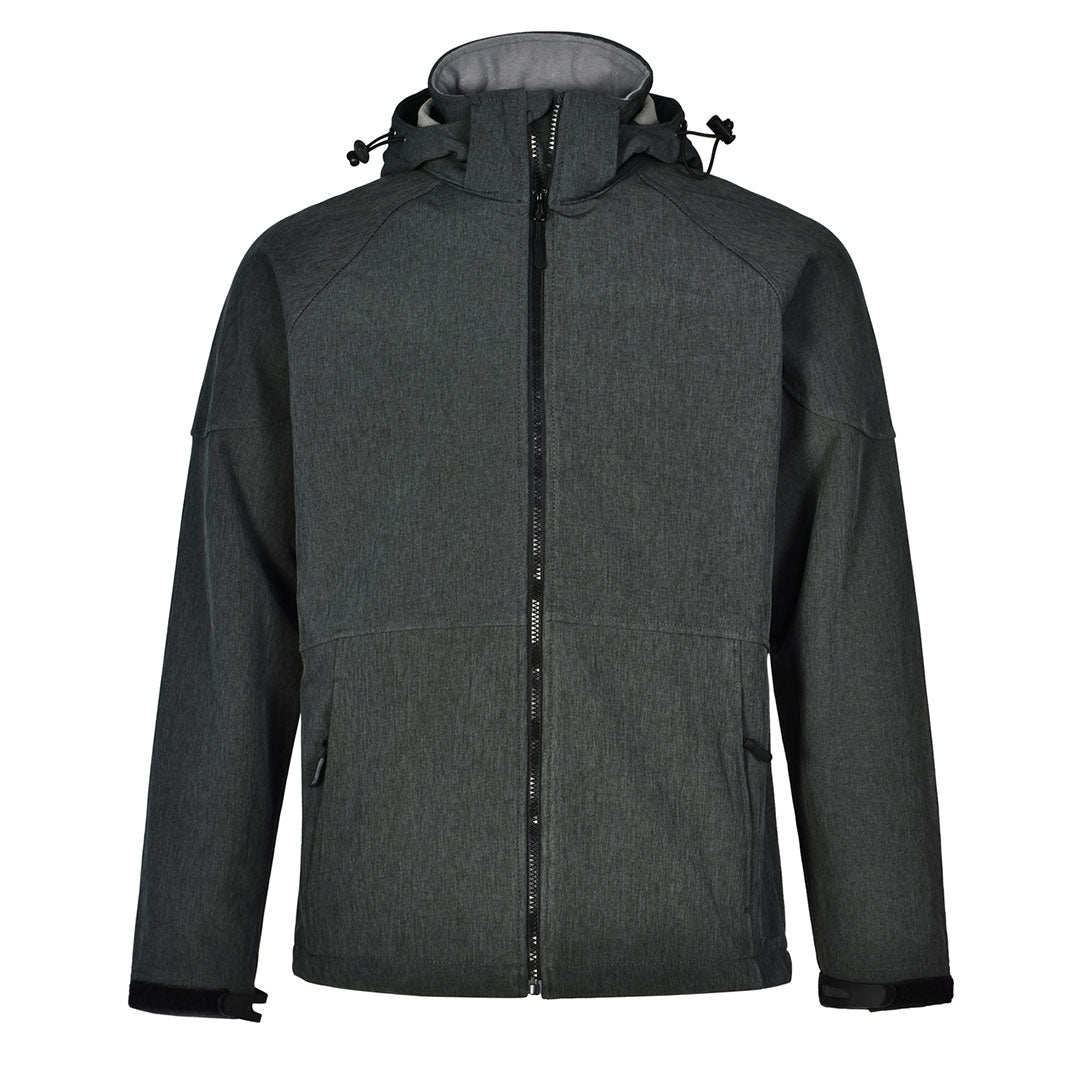 Winning Spirit The Aspen Softshell Hooded Jacket | Mens Charcoal Marle Coats & Jackets