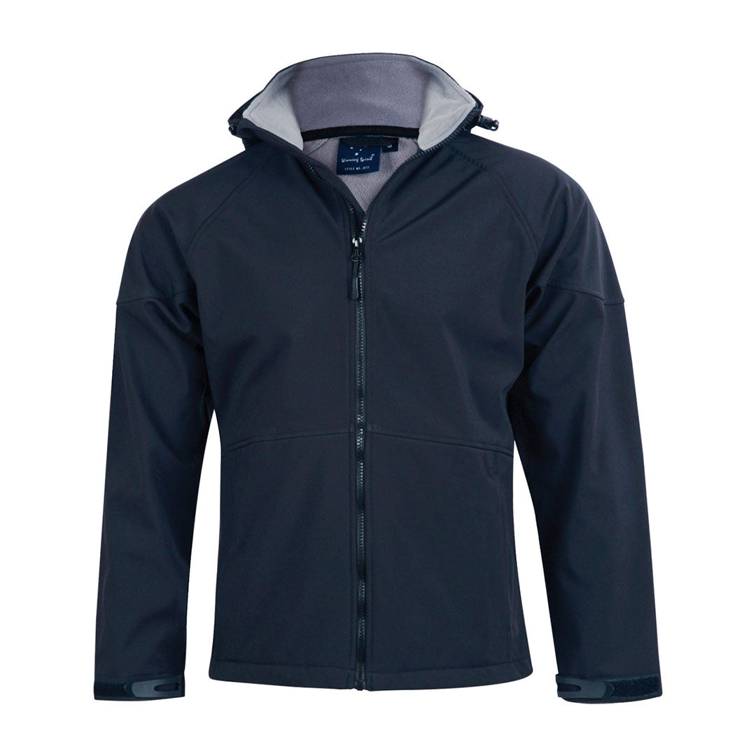Winning Spirit The Aspen Softshell Hooded Jacket | Mens Navy/Charcoal Coats & Jackets