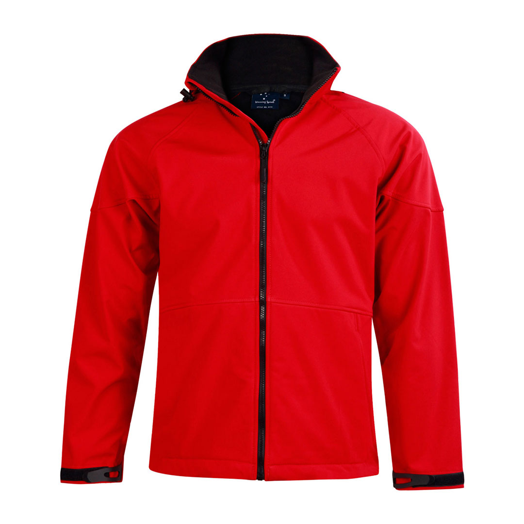 Winning Spirit The Aspen Softshell Hooded Jacket | Mens Red/Black Coats & Jackets
