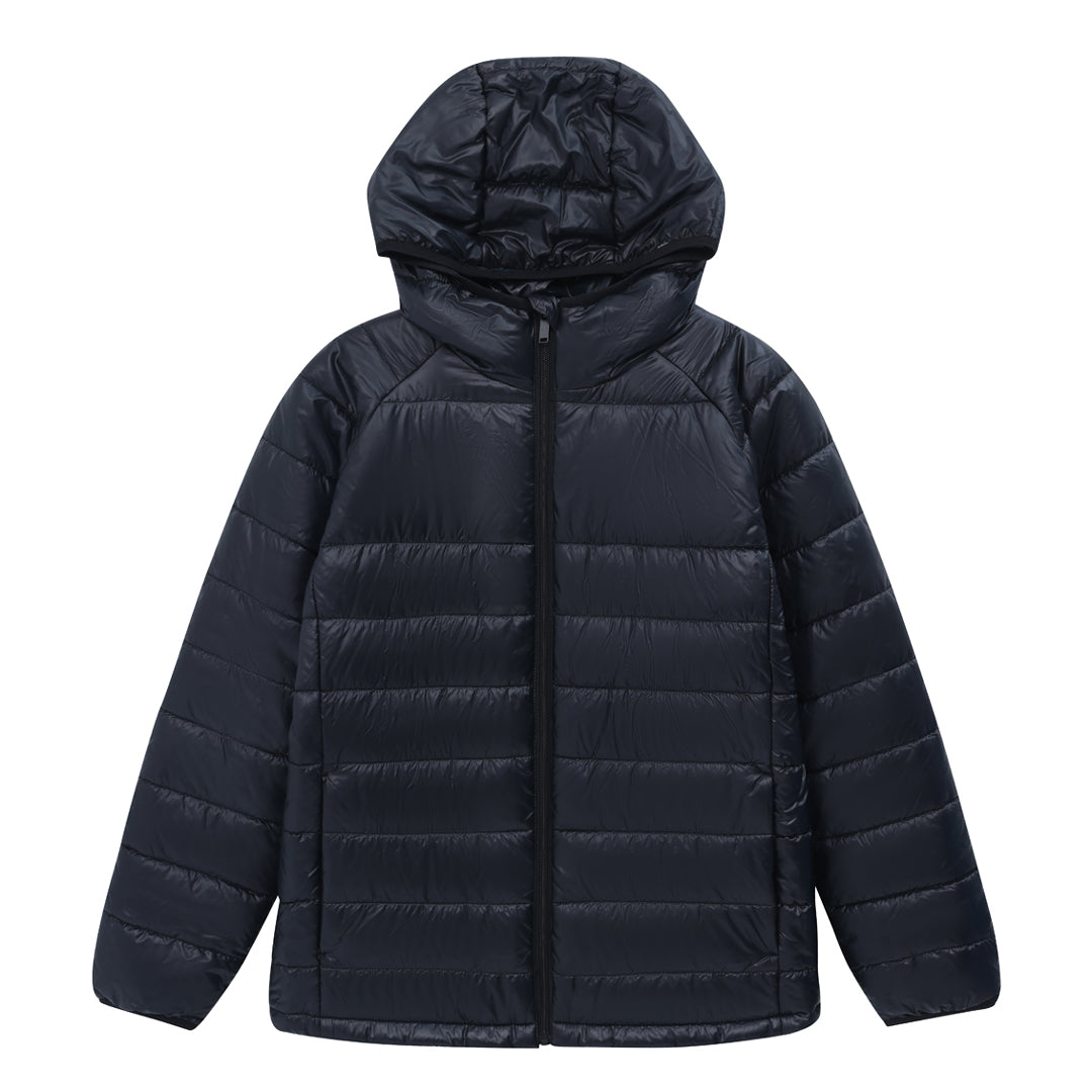 Winning Spirit The Lightweight Hooded Puffer Jacket | Kids Black Coats & Jackets