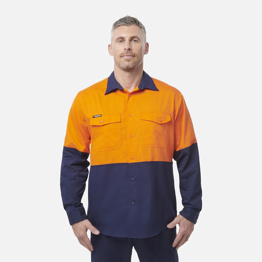 KingGee The Work Cool 2 Spliced Shirt | Mens | Long Sleeve Shirts & Tops