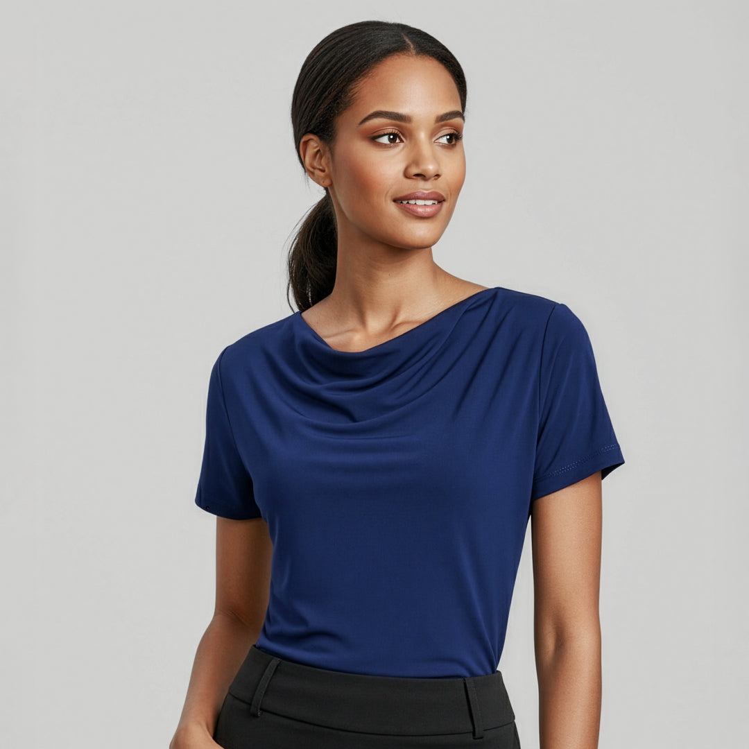 Biz Collection The Ava Drape Knit Top | Ladies Shirts & Tops