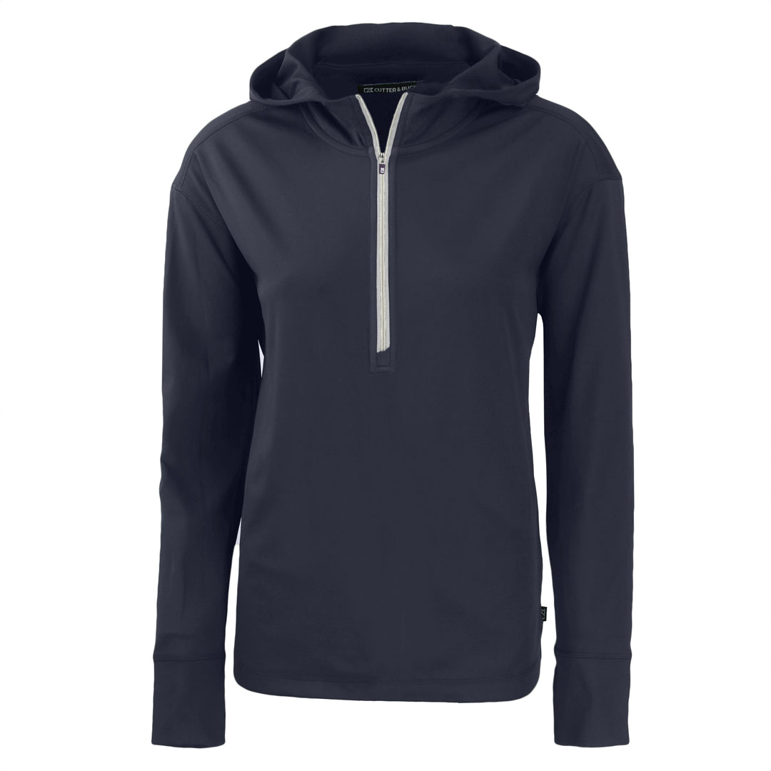 Cutter and Buck The Daybreak Half Zip Hoodie | Ladies Navy Shirts & Tops