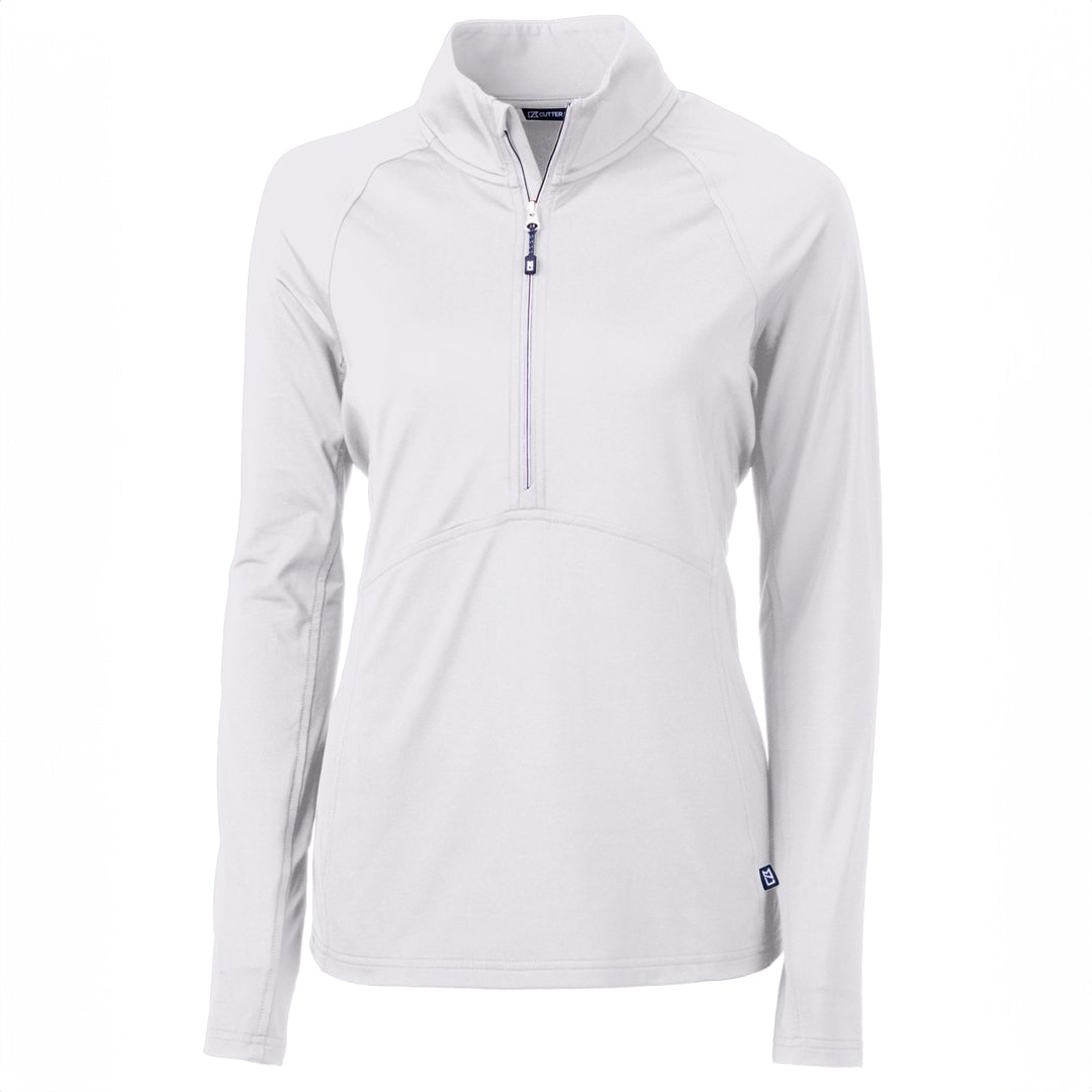 Cutter and Buck The Adapt Half Zip Top | Ladies White Shirts & Tops
