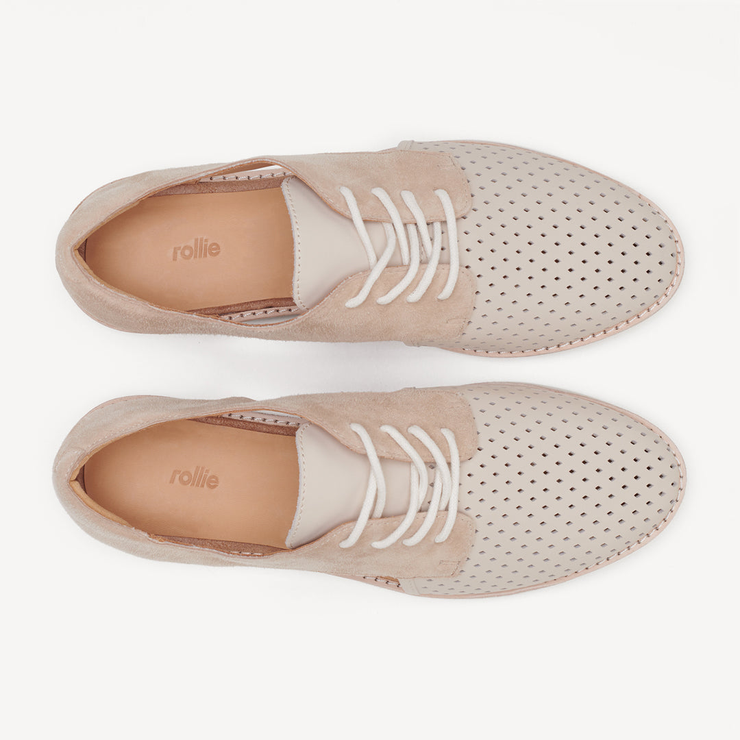 Rollie The Derby Sidecut Punch | Ladies Walnut Shoes