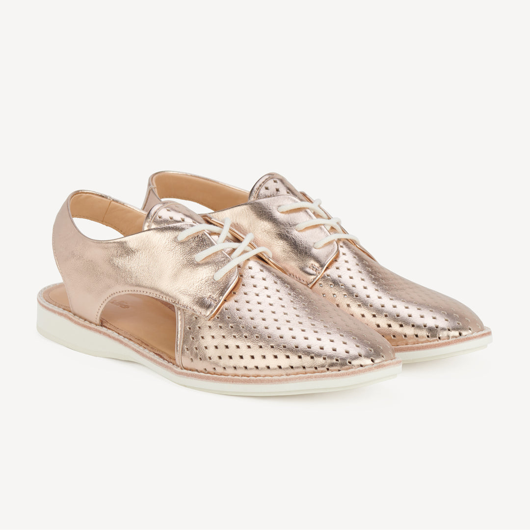 Rollie The Derby Slingback | Ladies Rose Gold Shoes