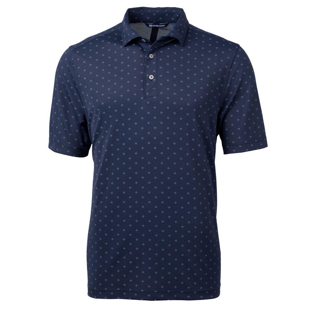 Cutter and Buck The Virtue Tile Print Polo | Mens Navy Shirts & Tops