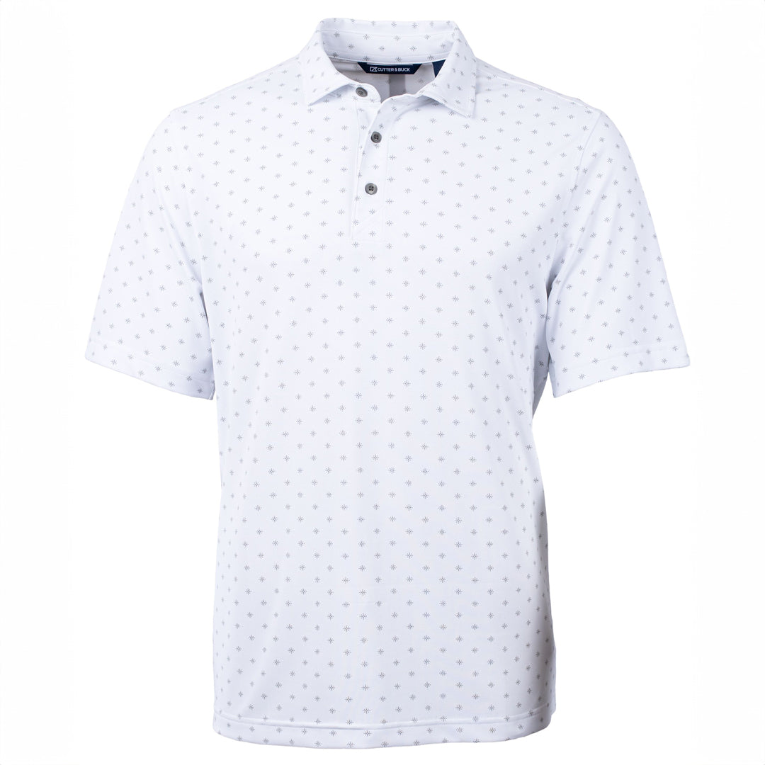 Cutter and Buck The Virtue Tile Print Polo | Mens White Shirts & Tops