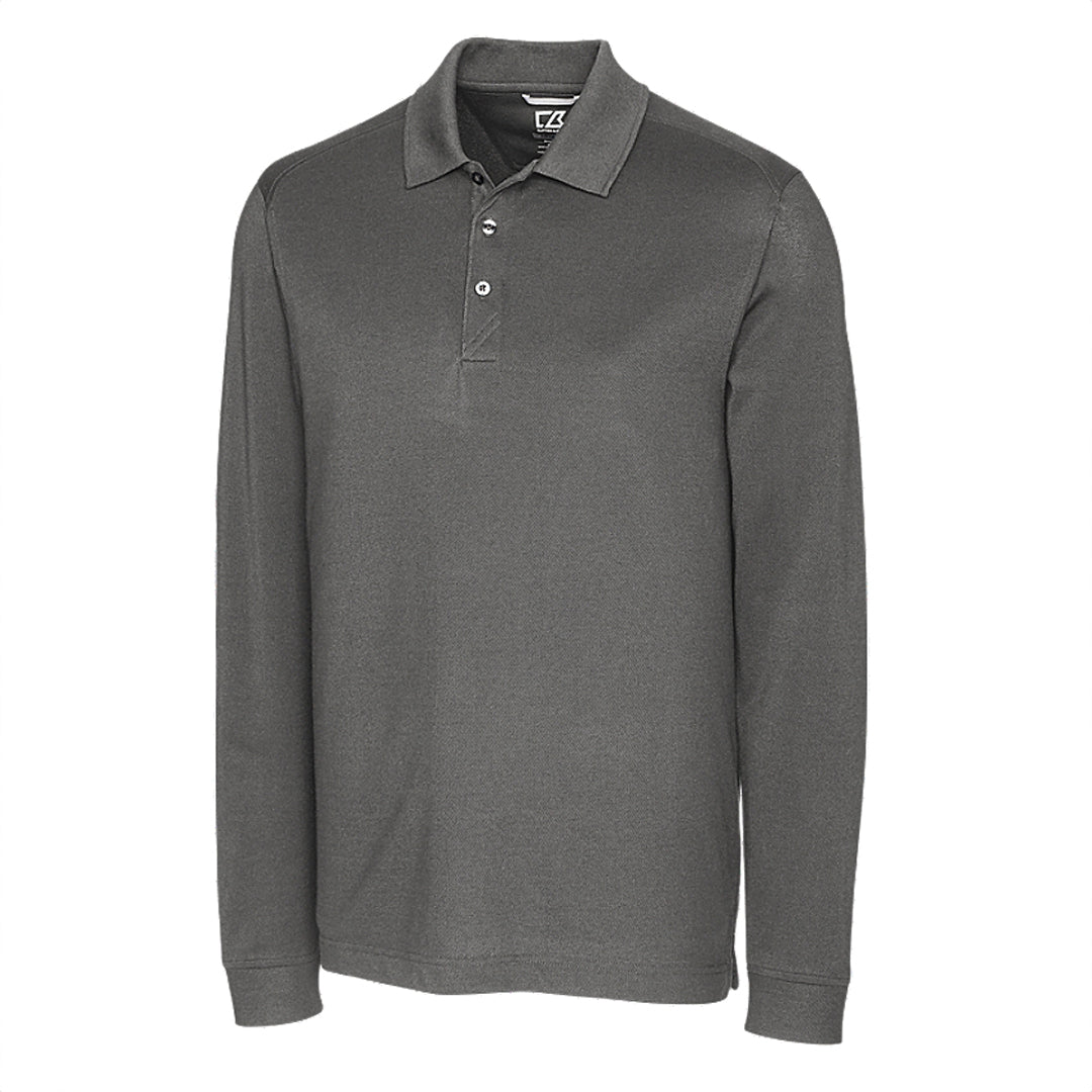 Cutter and Buck The Advantage Polo | Long Sleeve | Mens Grey Shirts & Tops