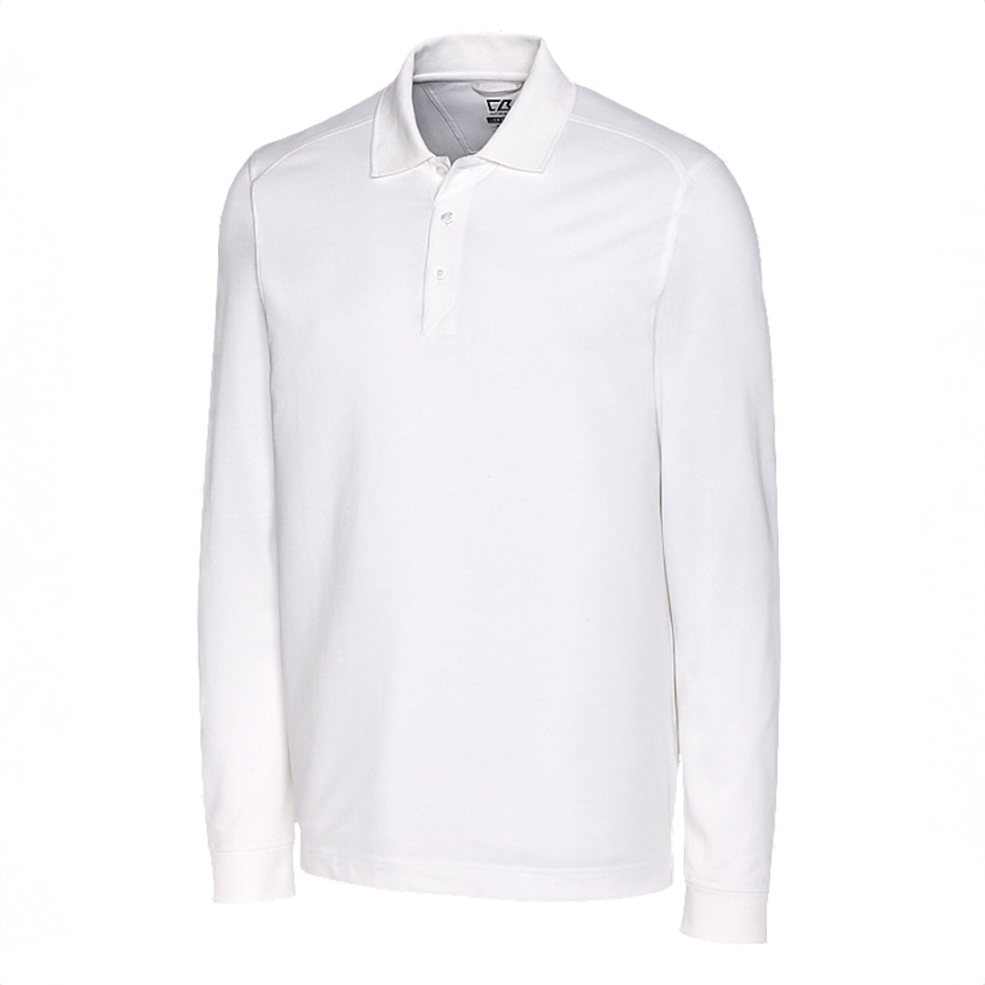 Cutter and Buck The Advantage Polo | Long Sleeve | Mens White Shirts & Tops