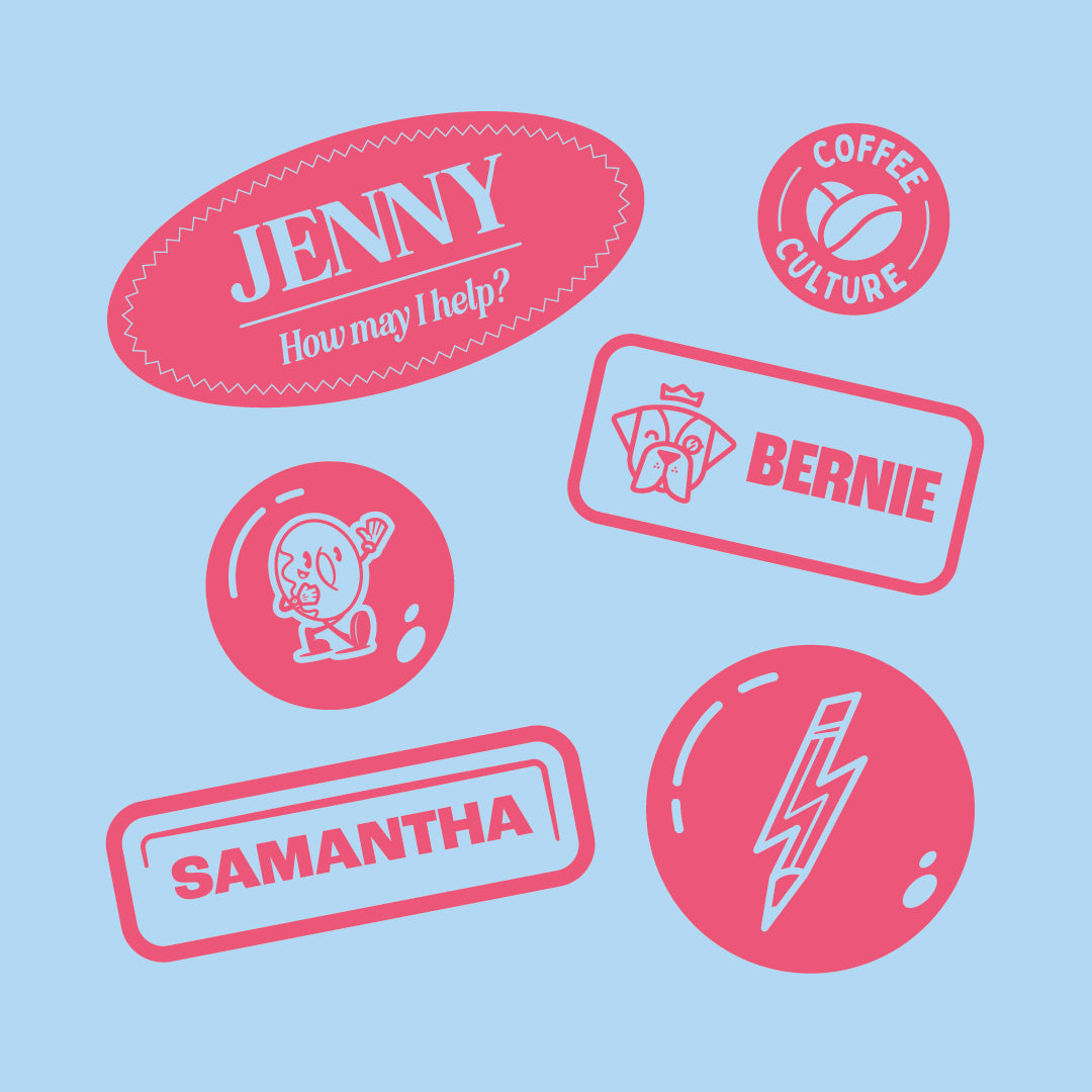House of Uniforms The Domed Name Badge | Pin or Magnet Fitting Branding