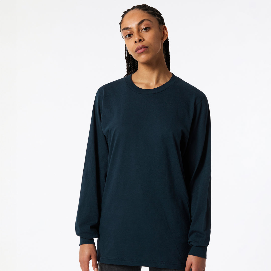 American Apparel The Fine Jersey Tee | Long Sleeve | Adults Navy Shirts & Tops