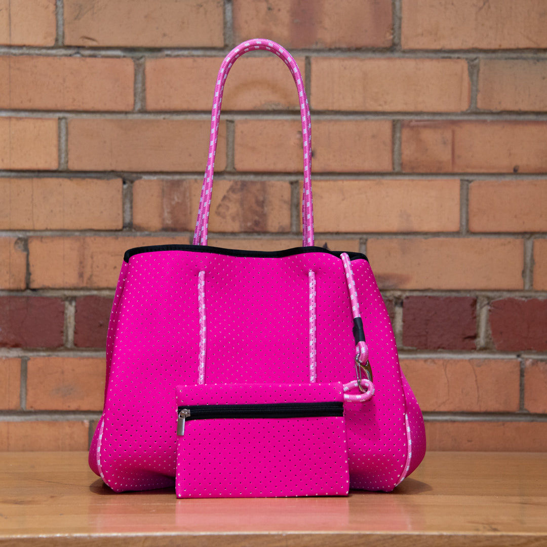 House of Uniforms The Neoprene Tote Bag Hot Pink Shopping Totes