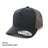 Inivi The A-Frame Seamless Front Mesh Cap | 5 Panel Black/Grey Hats