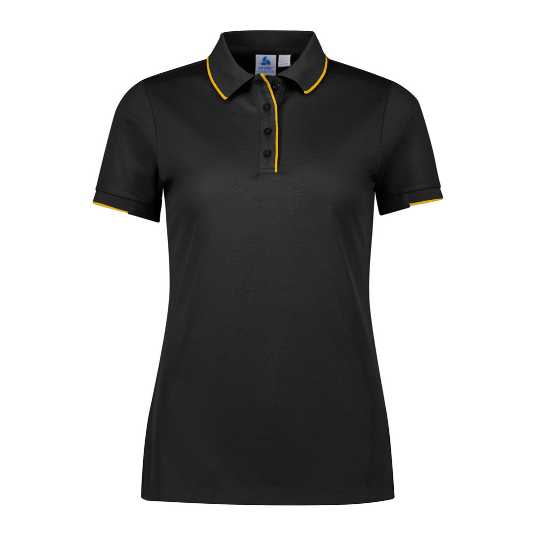 Biz Collection The Focus Polo | Short Sleeve | Ladies Black/Gold Shirts & Tops