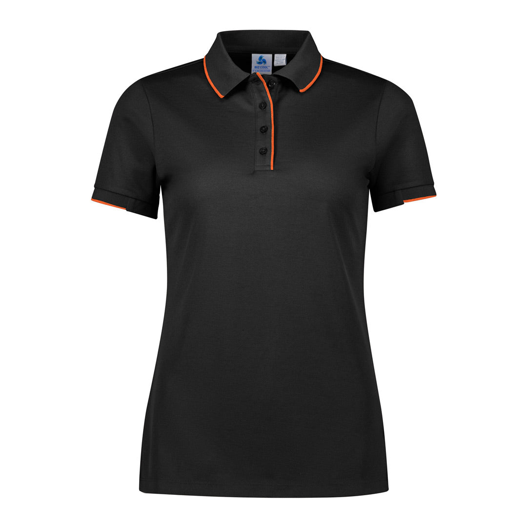 Biz Collection The Focus Polo | Short Sleeve | Ladies Black/Orange Shirts & Tops