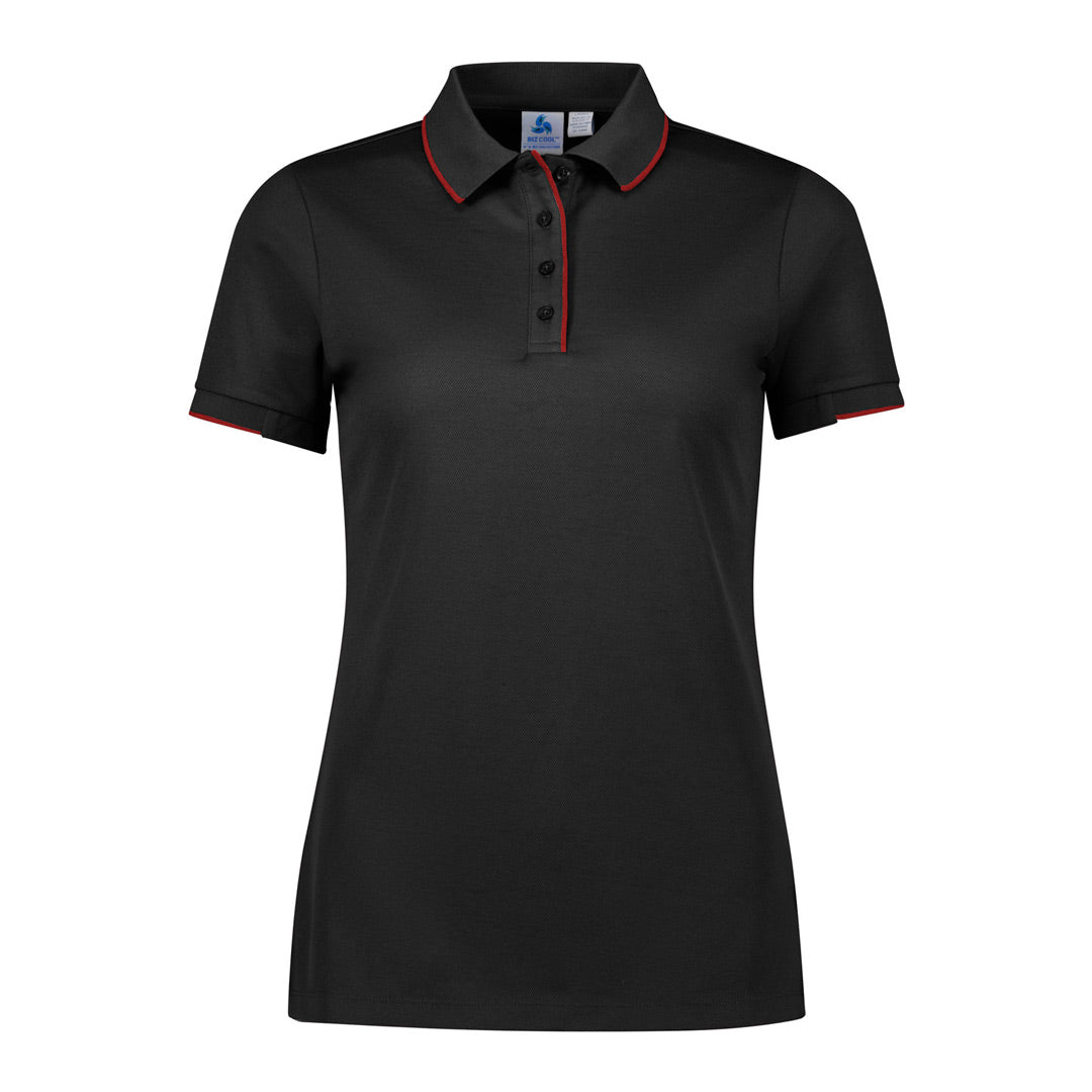 Biz Collection The Focus Polo | Short Sleeve | Ladies Black/Red Shirts & Tops