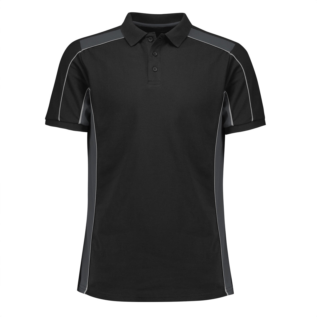 Biz Collection The Grid Polo | Adults | Short Sleeve Black/Grey Shirts & Tops