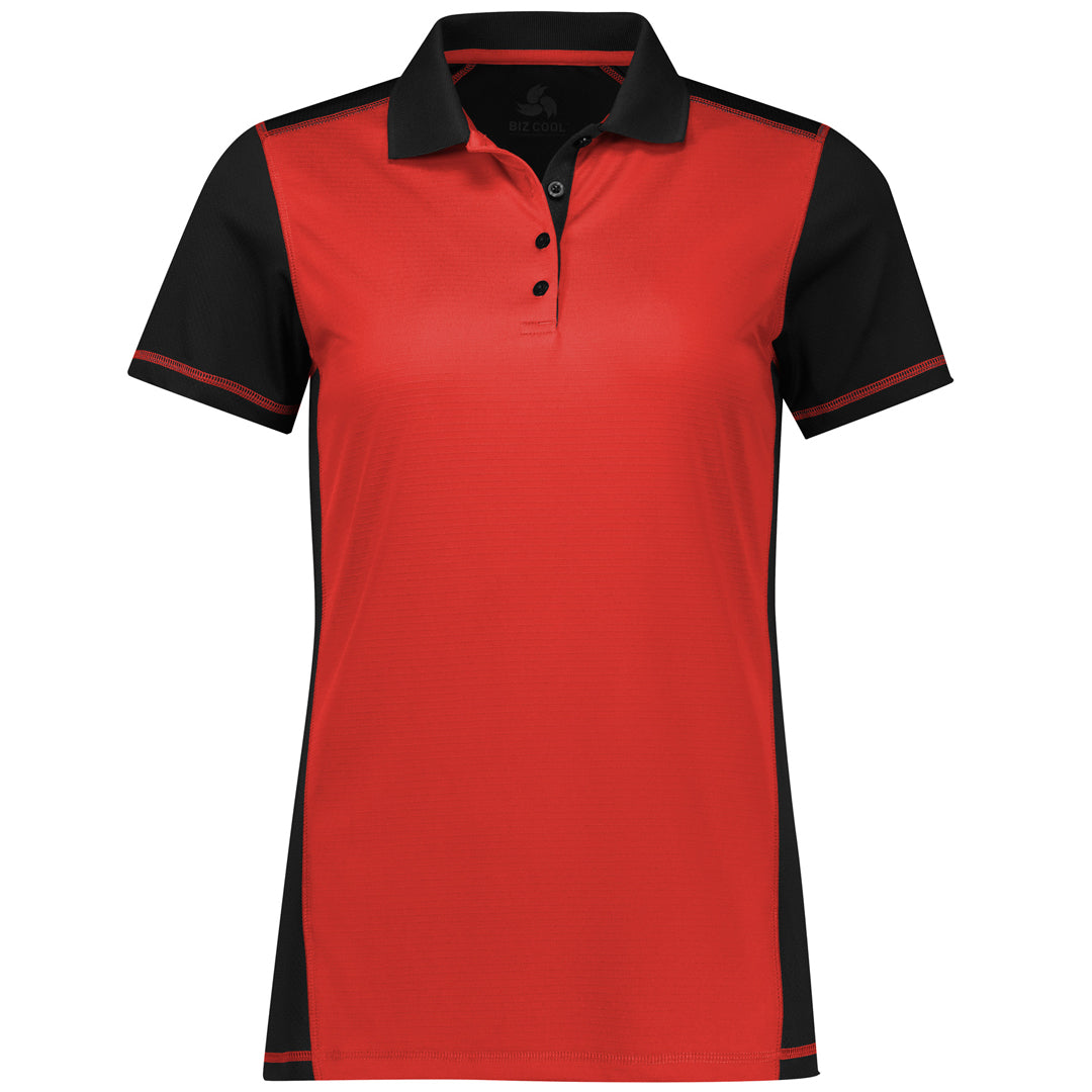 Biz Collection The Dart Polo | Ladies | Short Sleeve Black/Red Shirts & Tops