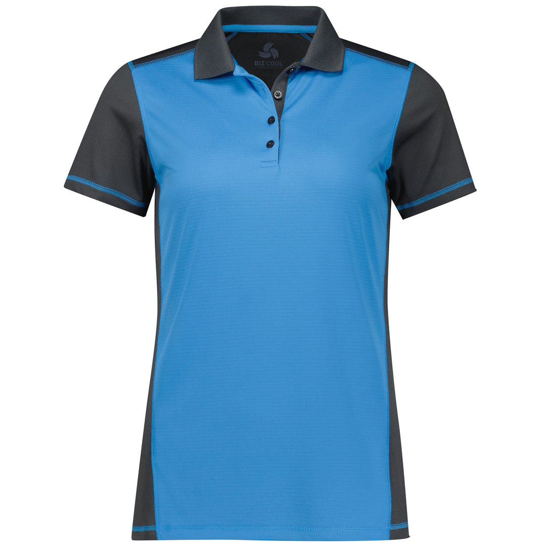 Biz Collection The Dart Polo | Ladies | Short Sleeve Grey/Cyan Shirts & Tops