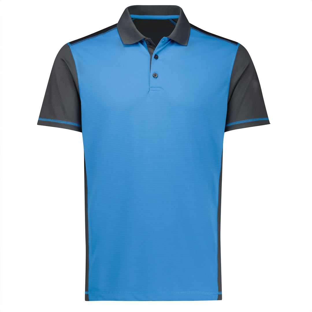Biz Collection The Dart Polo | Mens | Short Sleeve Grey/Cyan Shirts & Tops