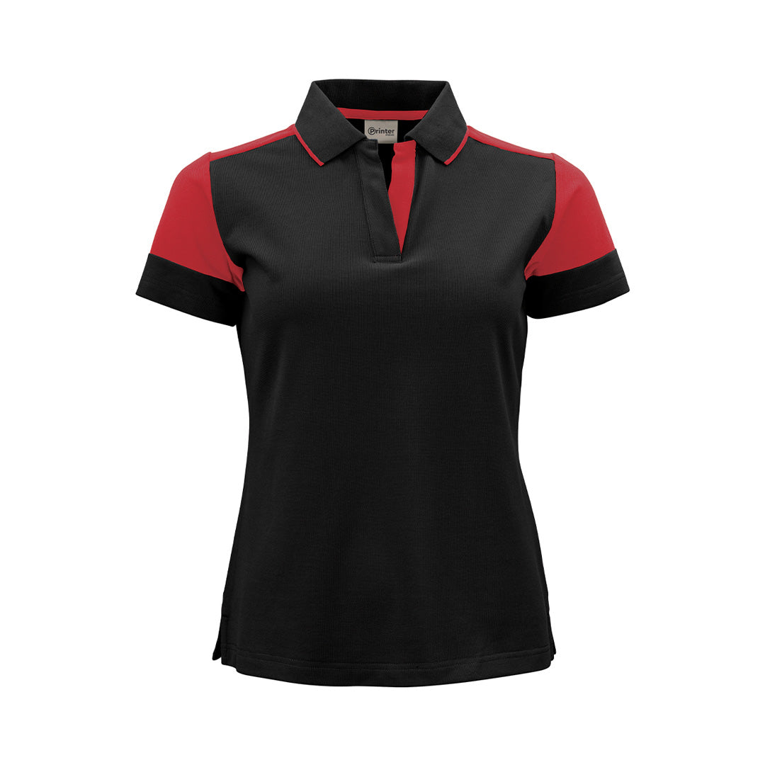 James Harvest The Prime Polo | Womens | Short Sleeve Black/Red Shirts & Tops