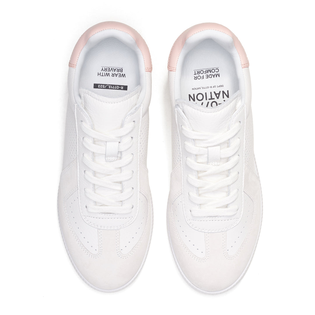 Rollie The Pace Sneaker | Ladies White/Pink Shoes