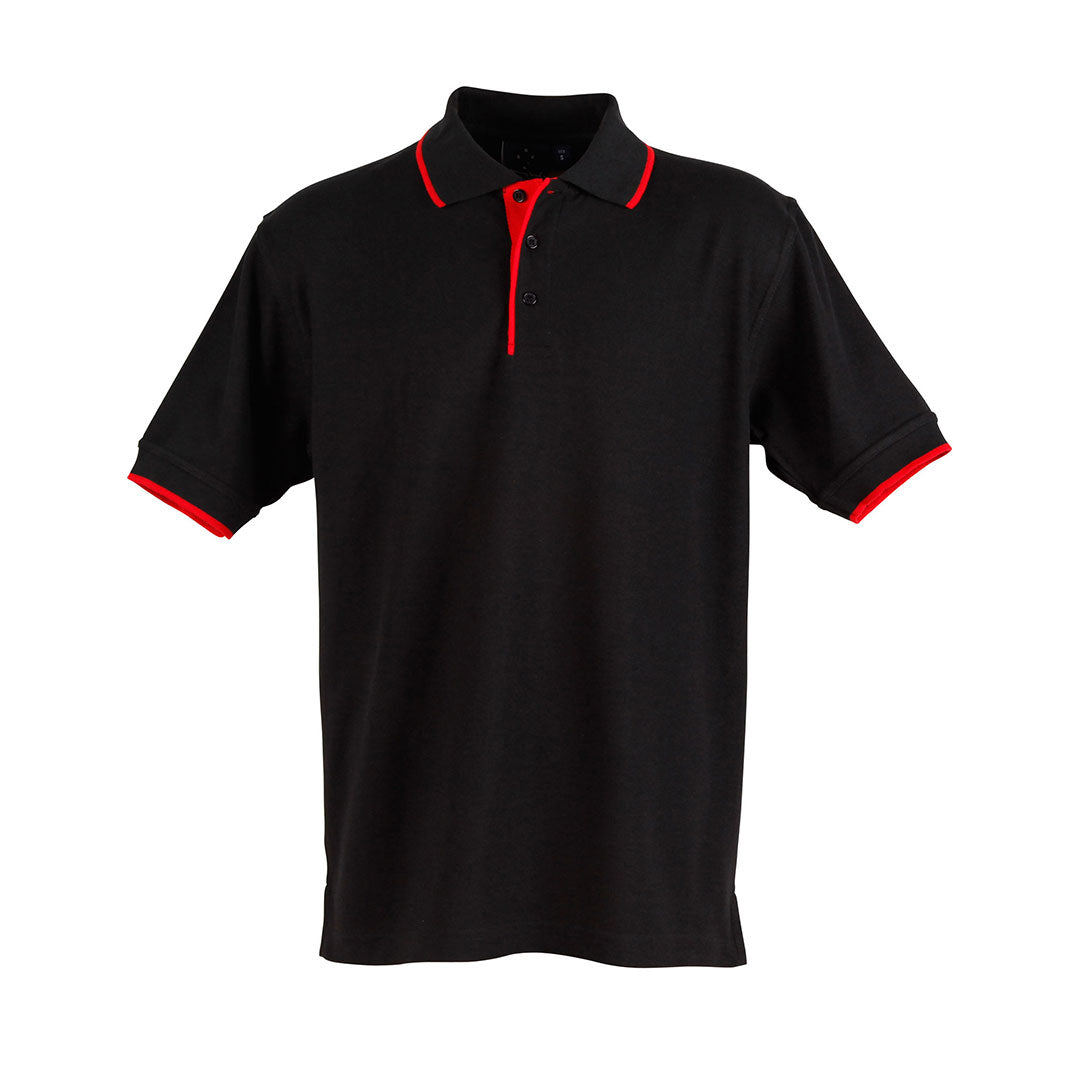Winning Spirit The Liberty Contrast Polo | Mens Black/Red Shirts & Tops