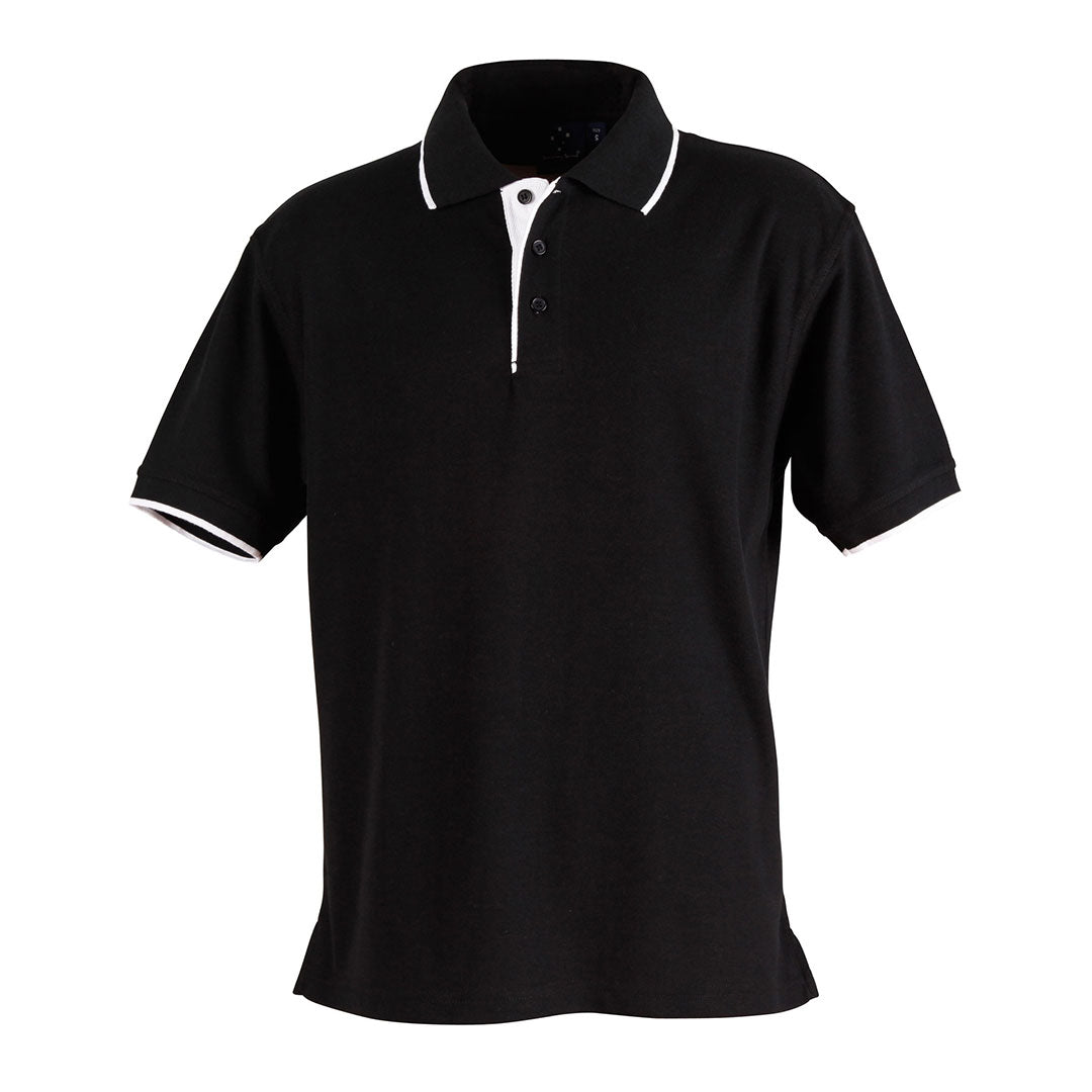 Winning Spirit The Liberty Contrast Polo | Mens Black/White Shirts & Tops