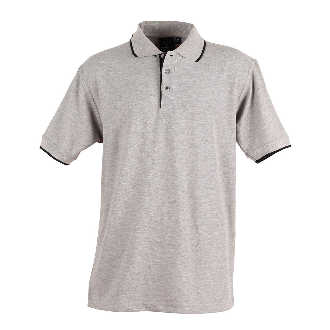Winning Spirit The Liberty Contrast Polo | Mens Grey/Black Shirts & Tops