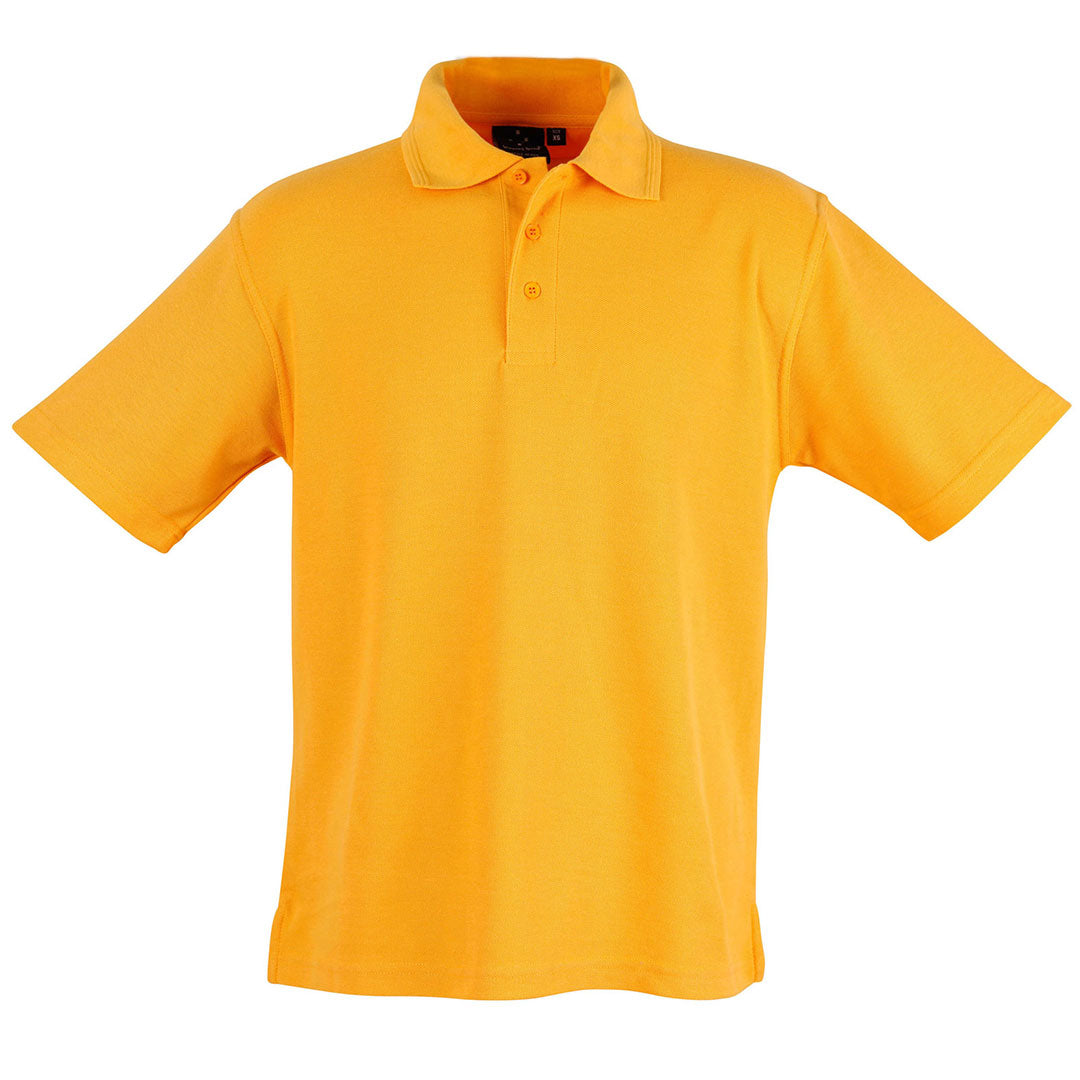 Winning Spirit The Traditional Pique Knit Polo | Adults Gold Shirts & Tops