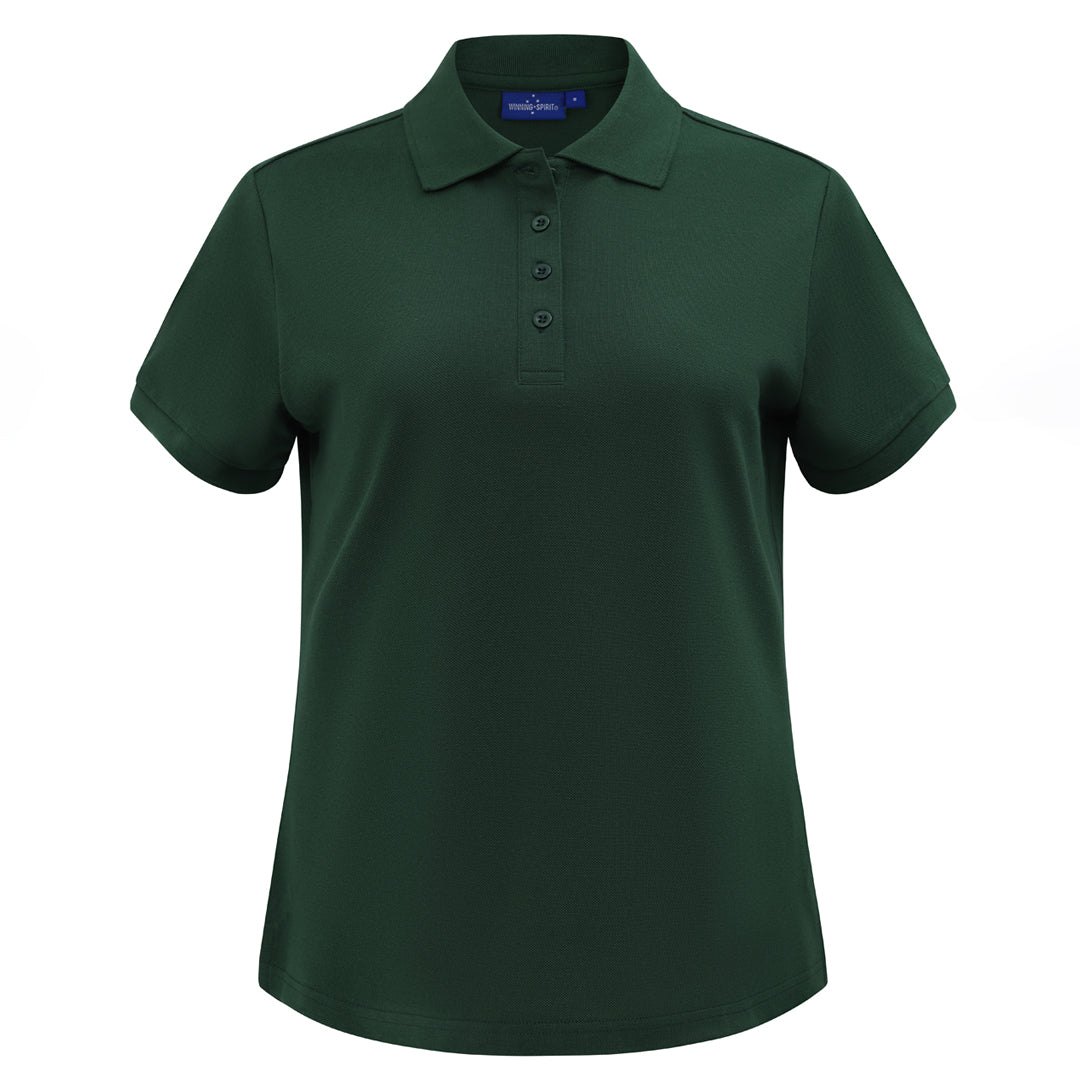 Winning Spirit The Womens Classic Pique Polo | Ladies | Short Sleeve Forest Green Shirts & Tops