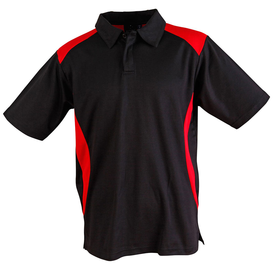 Winning Spirit The Winner Contrast Polo | Mens | Dark Colours Black/Red Shirts & Tops