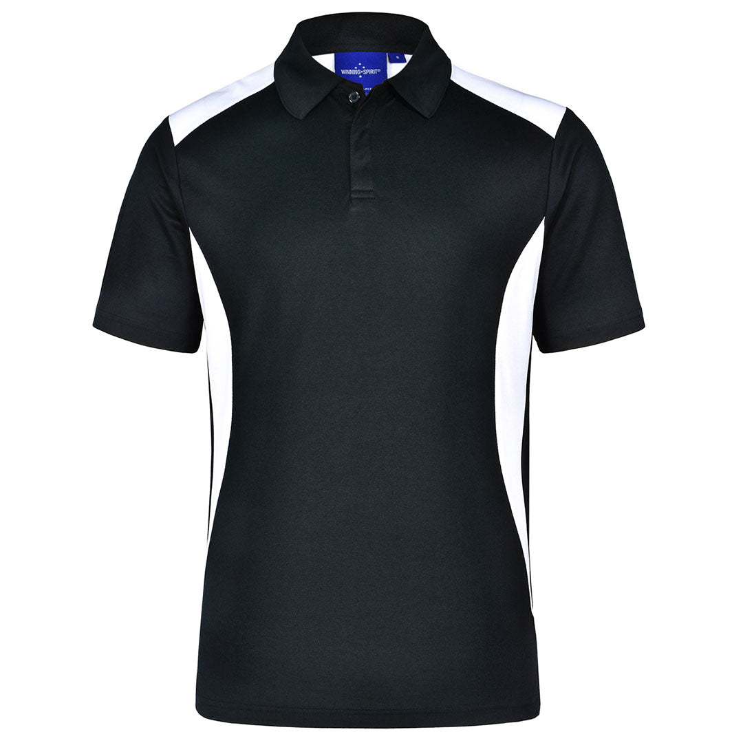 Winning Spirit The Winner Contrast Polo | Mens | Dark Colours Black/White Shirts & Tops