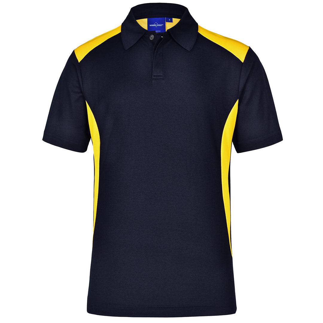 Winning Spirit The Winner Contrast Polo | Mens | Dark Colours Navy/Gold Shirts & Tops