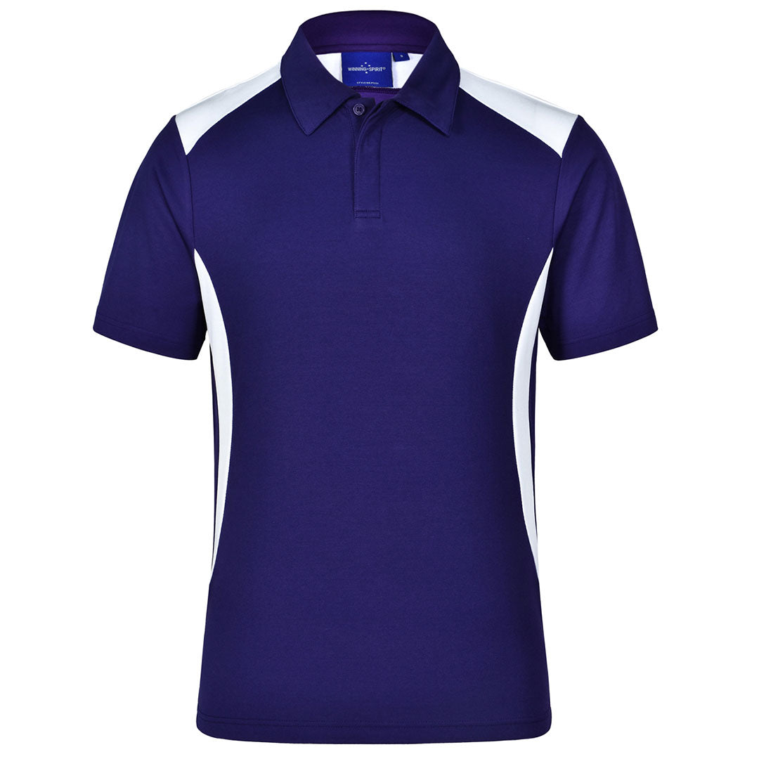 Winning Spirit The Winner Contrast Polo | Mens | Bright Colours Purple/White Shirts & Tops